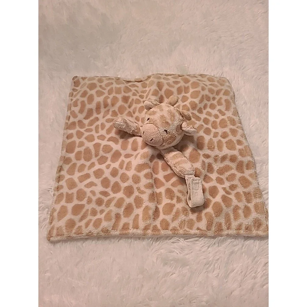 Carters Giraffe Lovey Baby Security Blanket Pacifier Holder Tan White Cuddle Toy